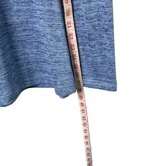 T x TALBOTS Blue Jersey Dress Soft Drape Casual Stretch Knit Marled Blue Sz Lp - Picture 8 of 10